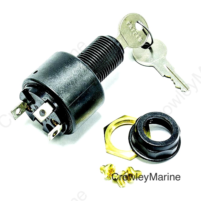 Sierra MP39780 Conventional 3 Position 5/8" Polyester 3 Screw Terminal 12V 15 Amp Ignition Starter Switch