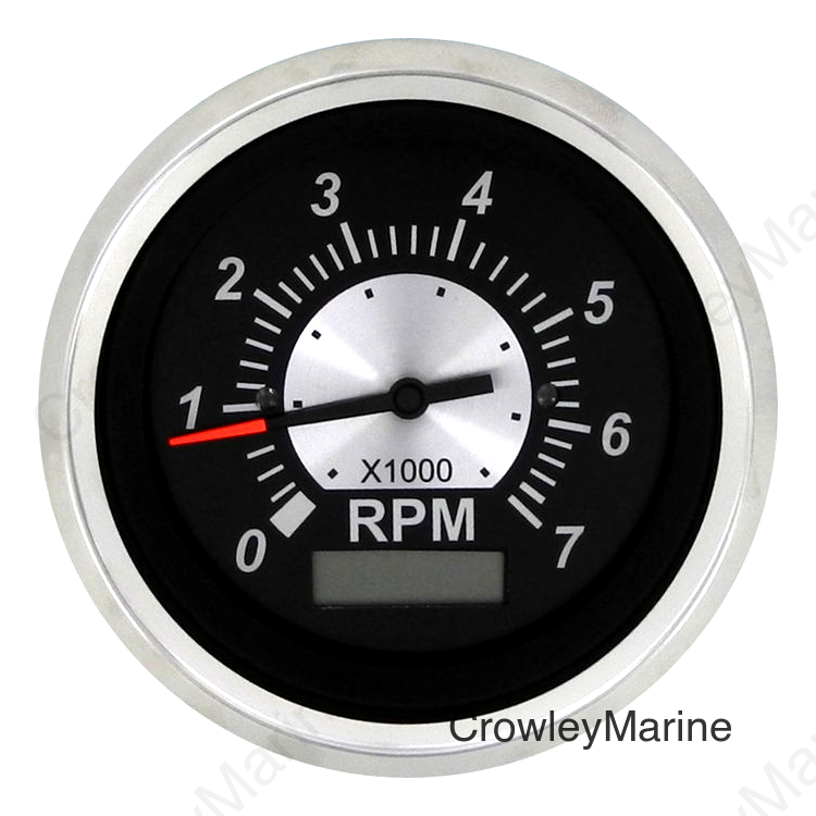 Tach 7K/Hourmeter, Black Sterling 3"